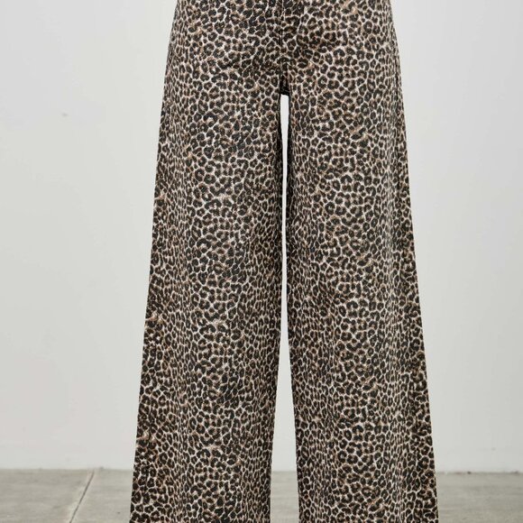 High End Boutique Animal Print Wide Leg High Rise Plus Size Pants Size 3X - Picture 7 of 8